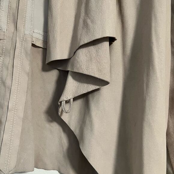 My Tribe 100& Genuine Leather Tan Lightweight Open Jacket Small - Picture 4 of 12